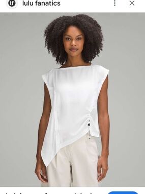 Brand New Lululemon Asymmetrical Pleated Layer Tank Top White XXS